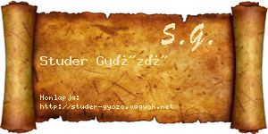 Studer Győző névjegykártya